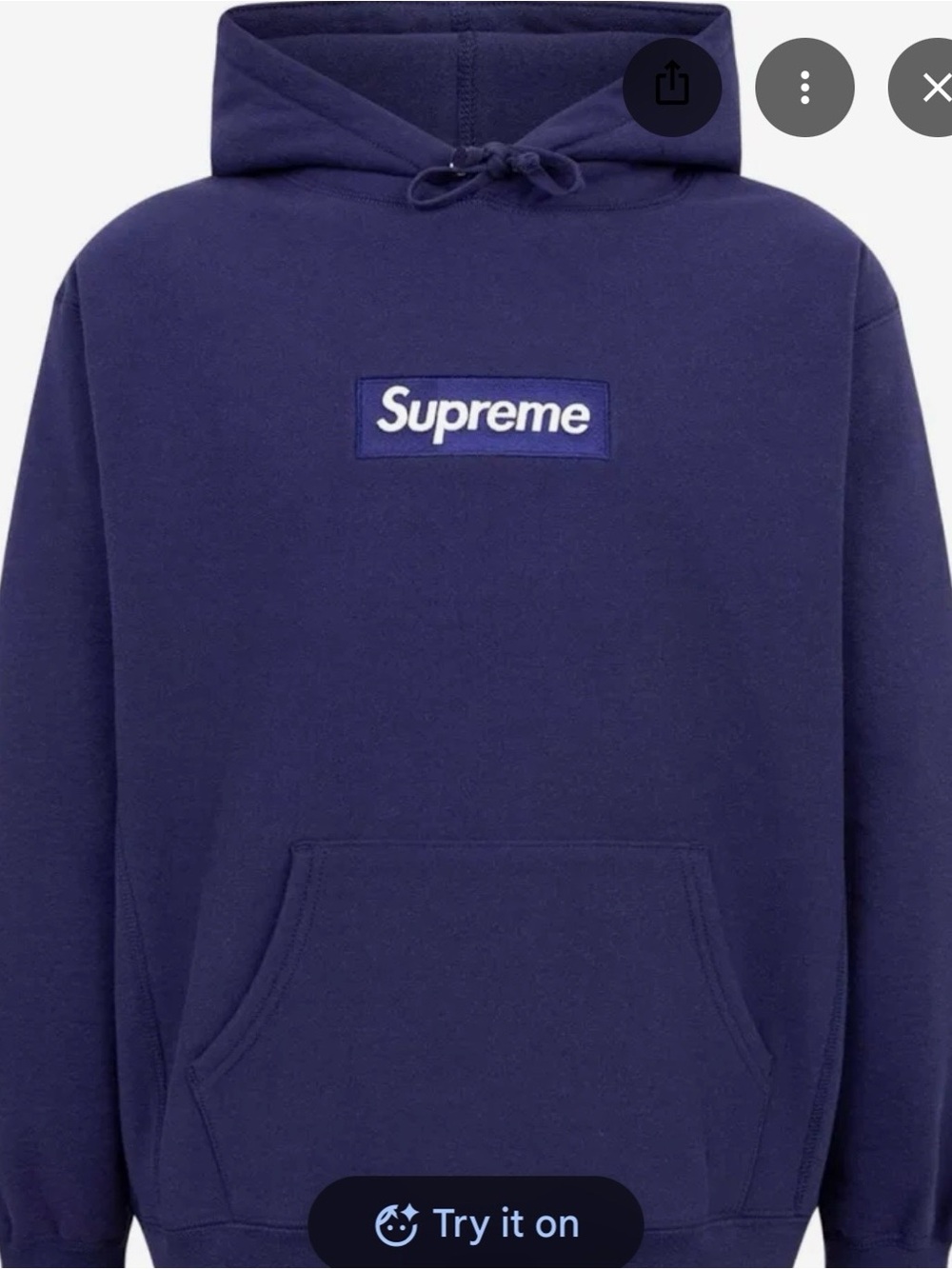 Supreme Navy Blue Box Logo Hoodie